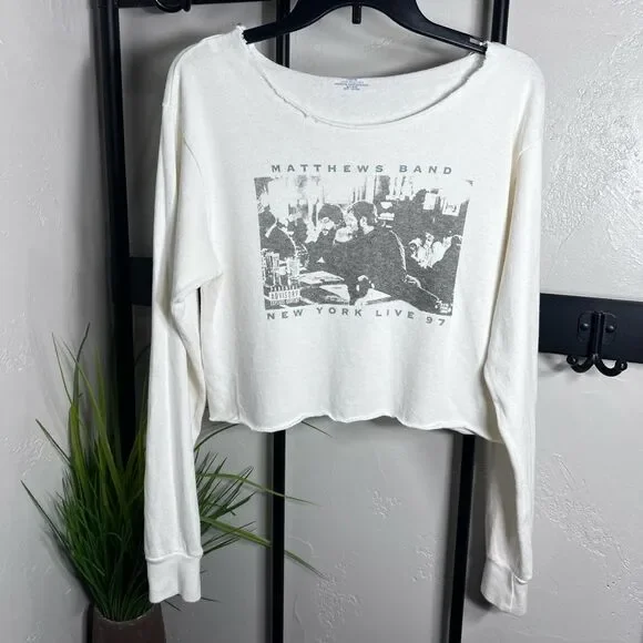 John Galt New York Live 97 Long Sleeve crop T-Shirt Size medium - Picture 2 of 12